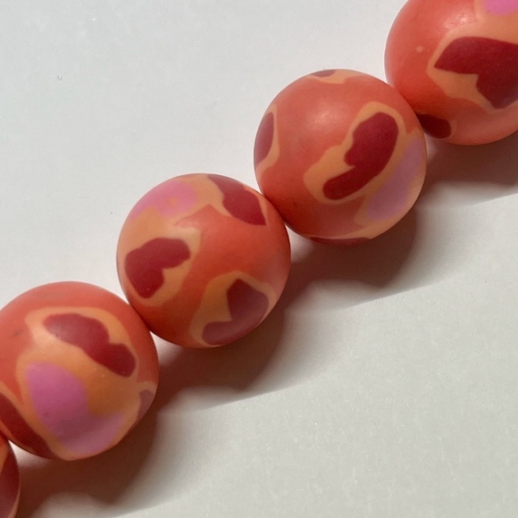 As Low As $2 Large Polymer Clay Colourful Orange Red Pink Rounds 18mm (6) - Picture 1 of 2
